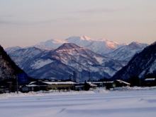 白山夕映え